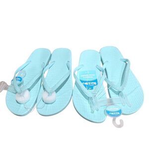Sun & Sky womens Sz 7-8 2 blue-green 2 pair sandal glitter bundle